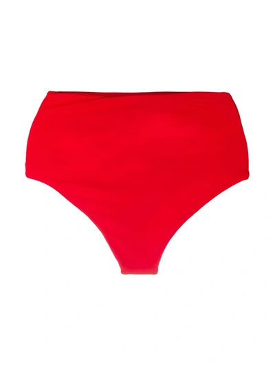 Shop Mara Hoffman Lydia High-waisted Bikini Bottoms In Red