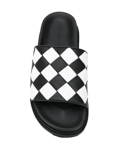 Shop Bottega Veneta Intreciatto Slides In Black