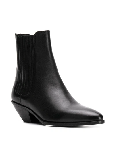 Shop Saint Laurent West Chelsea Heeled Boots In Black