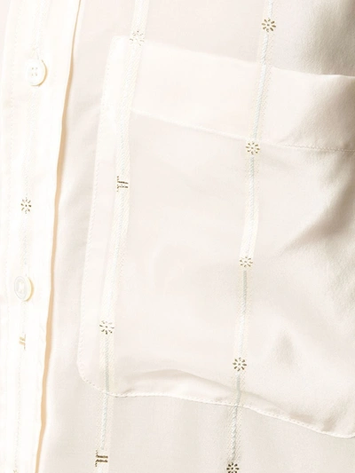 Shop Lanvin Asymmetric Striped Shirt In Neutrals