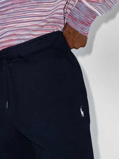 Shop Polo Ralph Lauren Logo-embroidered Joggers In Blue