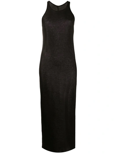 Shop Rick Owens Fitted Sleeveless Midi Dress In Black