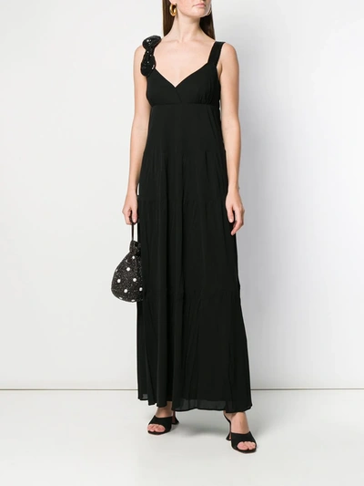 Shop Cavalli Class Sequinned Bow Maxi Dress In Black