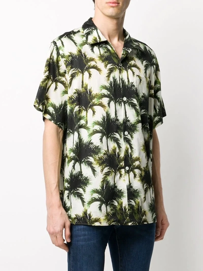 Shop Buscemi Palm Print Shirt In White