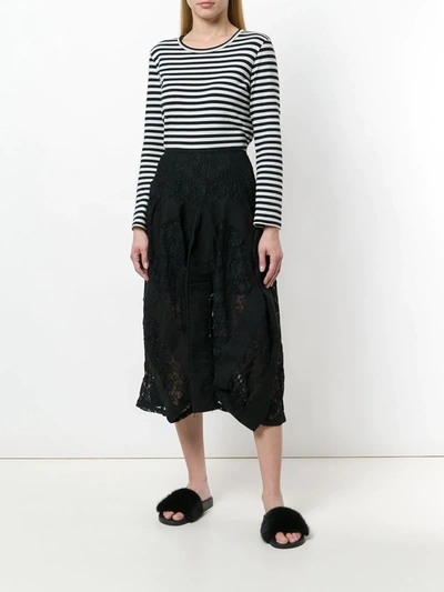 Pre-owned Junya Watanabe Draped Lace Skirt In Black