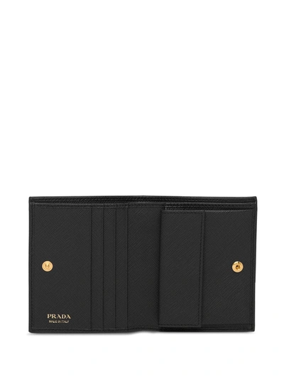Prada Saffiano Small Leather Wallet In Black