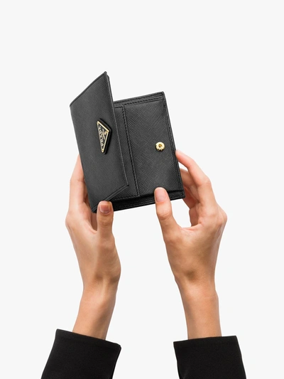 Prada Saffiano Small Leather Wallet In Black