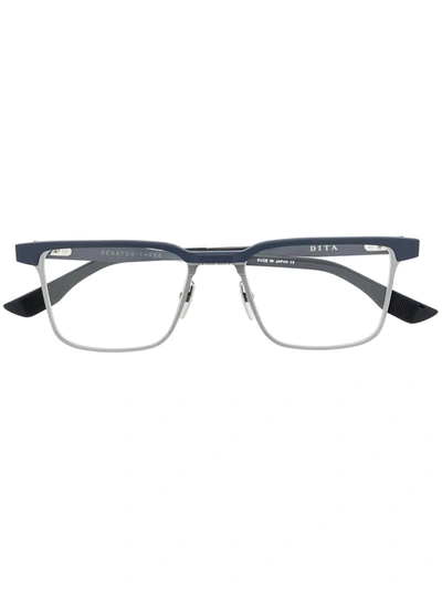 Shop Dita Eyewear Square Frame Glasses In Silver