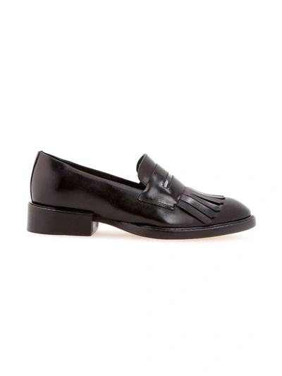 Shop Sarah Chofakian Moma Leather Loafers In Black