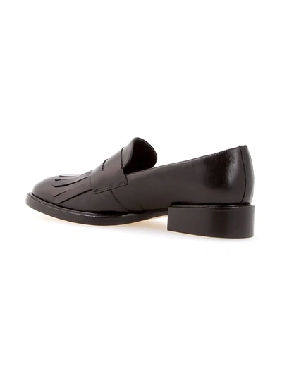 Shop Sarah Chofakian Moma Leather Loafers In Black