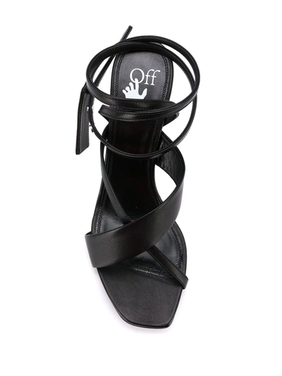 Shop Off-white Zip Tie Ankle-strap Sandals In Black