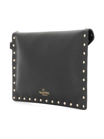 Valentino Rockstud Envelope Clutch In Black