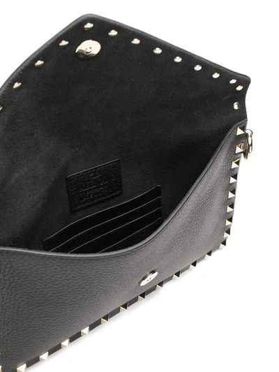 Valentino Rockstud Envelope Clutch In Black