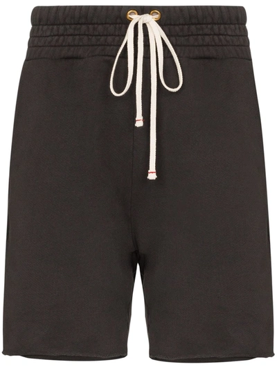 Les Tien Grey Ragged Hem Drawstring Shorts In Grey