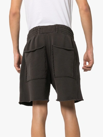 Shop Les Tien Raw Hem Drawstring Shorts In Grey