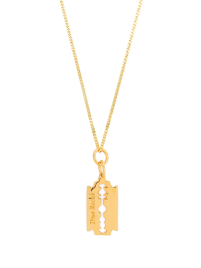 Shop True Rocks Mini Razor Pendant Necklace In Gold