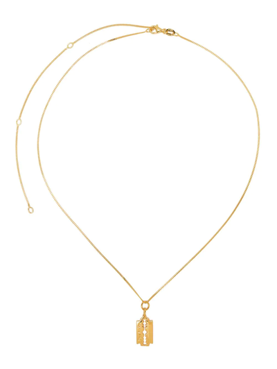 Shop True Rocks Mini Razor Pendant Necklace In Gold