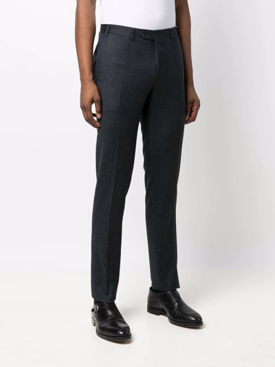 Shop Canali Slim-cut Tailored Chinos In Grau