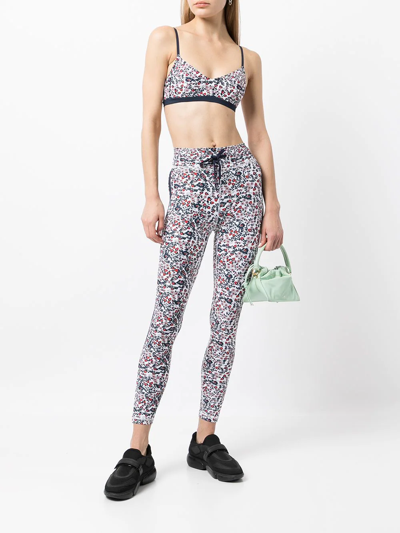 The Upside Capri Floral-print Stretch-jersey Bralette In White