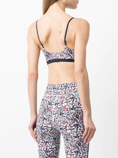 The Upside Capri Floral-print Stretch-jersey Bralette In White