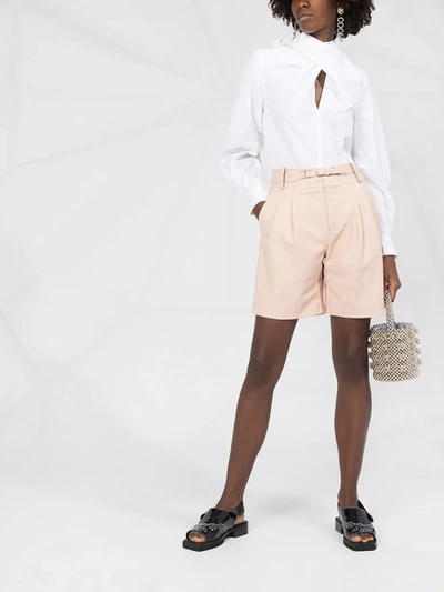 Shop Red Valentino High-waisted Belted Shorts In Pink
