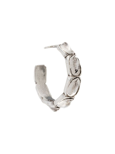 Shop Emanuele Bicocchi Croc Hoop Earring In Silver