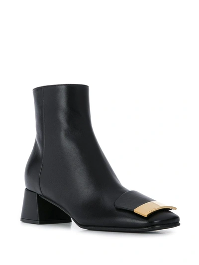 Shop Sergio Rossi Logo-plaque Ankle Boots In Black