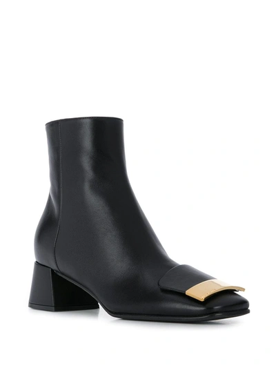 Sergio Rossi Logo-plaque Ankle Boots In Black