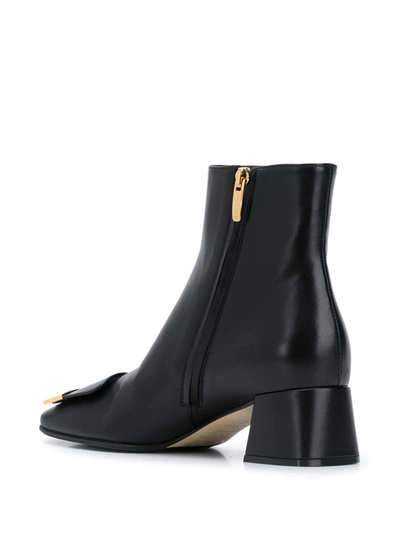 Sergio Rossi Logo-plaque Ankle Boots In Black