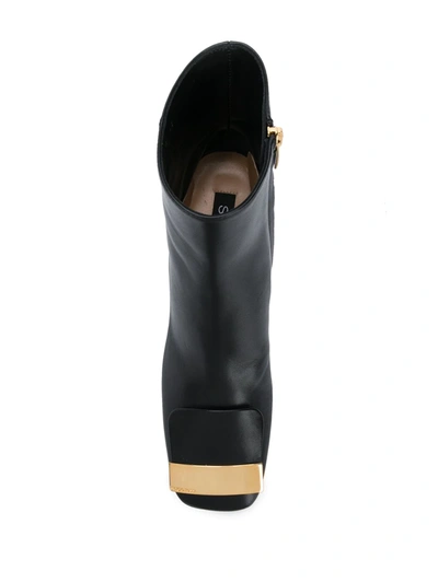 Sergio Rossi Logo-plaque Ankle Boots In Black