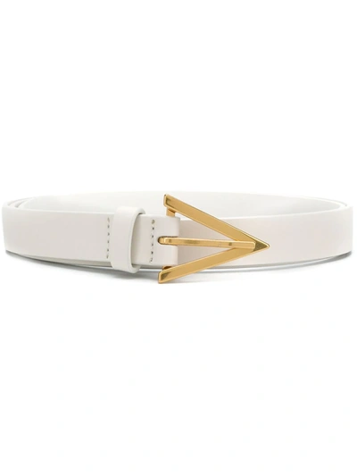 Shop Bottega Veneta Triangle Buckle Belt In White