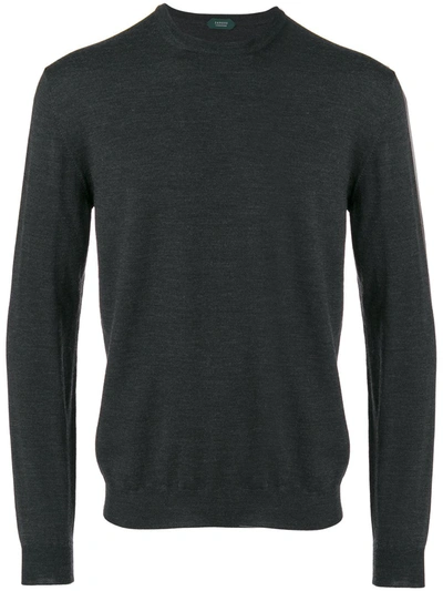 Shop Zanone Crew Neck Sweater In Grey