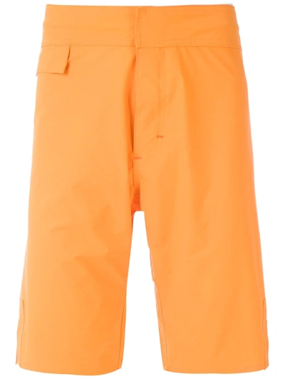 Shop Amir Slama Plain Swim Shorts In Orange