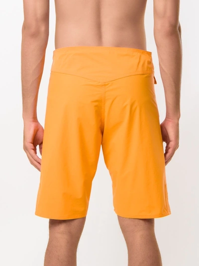 Shop Amir Slama Plain Swim Shorts In Orange