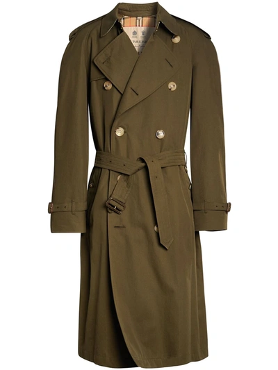 Shop Burberry The Westminster Heritage Trench Coat In Green