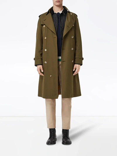 Shop Burberry The Westminster Heritage Trench Coat In Green