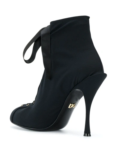 Shop Dolce & Gabbana Bette Open Toe Booties In Black