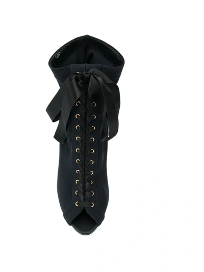Shop Dolce & Gabbana Bette Open Toe Booties In Black