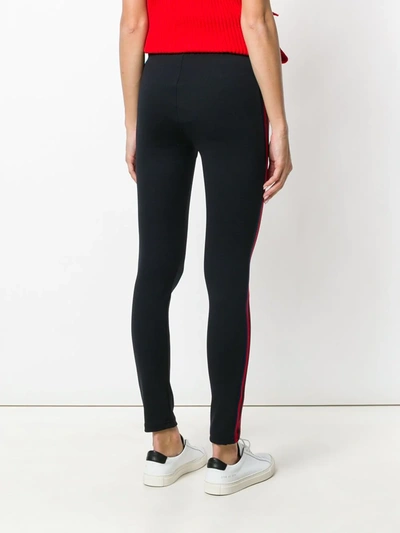 Shop Yeezy Stripe Detail Skinny Trousers In Black