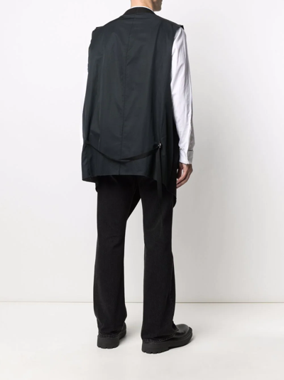 Shop Raf Simons Longline Cotton Waistcoat In Schwarz