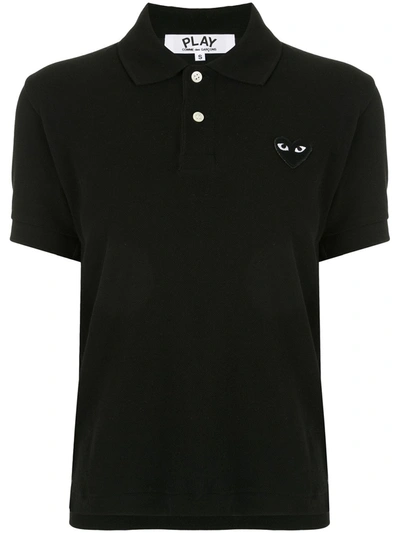 Shop Comme Des Garçons Play Logo-patch Polo Shirt In Black