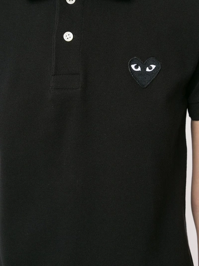 Shop Comme Des Garçons Play Logo-patch Polo Shirt In Black