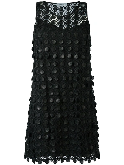 Shop Carven Embroidered Lace Dress In Black