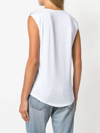 Balmain Logo-print Sleeveless T-shirt In White