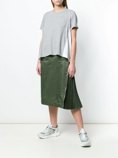 Shop Sacai Double-sided T-shirt In Grey