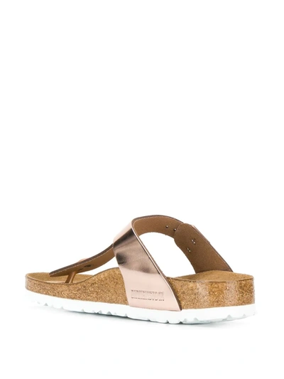 Birkenstock Metallic Thong Strap Sandals In Pink