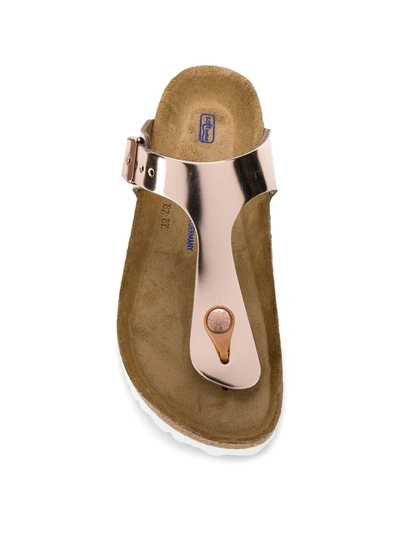 Birkenstock Metallic Thong Strap Sandals In Pink