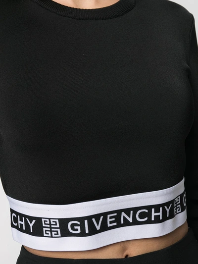 Shop Givenchy Logo Band Cropped Top In Black