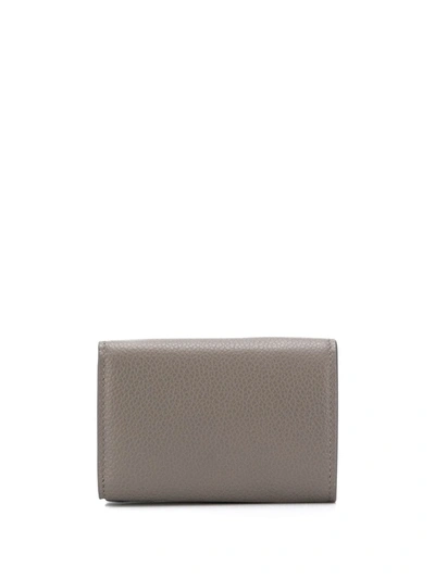Shop Saint Laurent Tiny Grained-leather Wallet In Grey