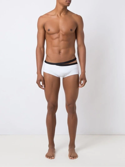 Shop Amir Slama Cut Out Detail Trunks In White